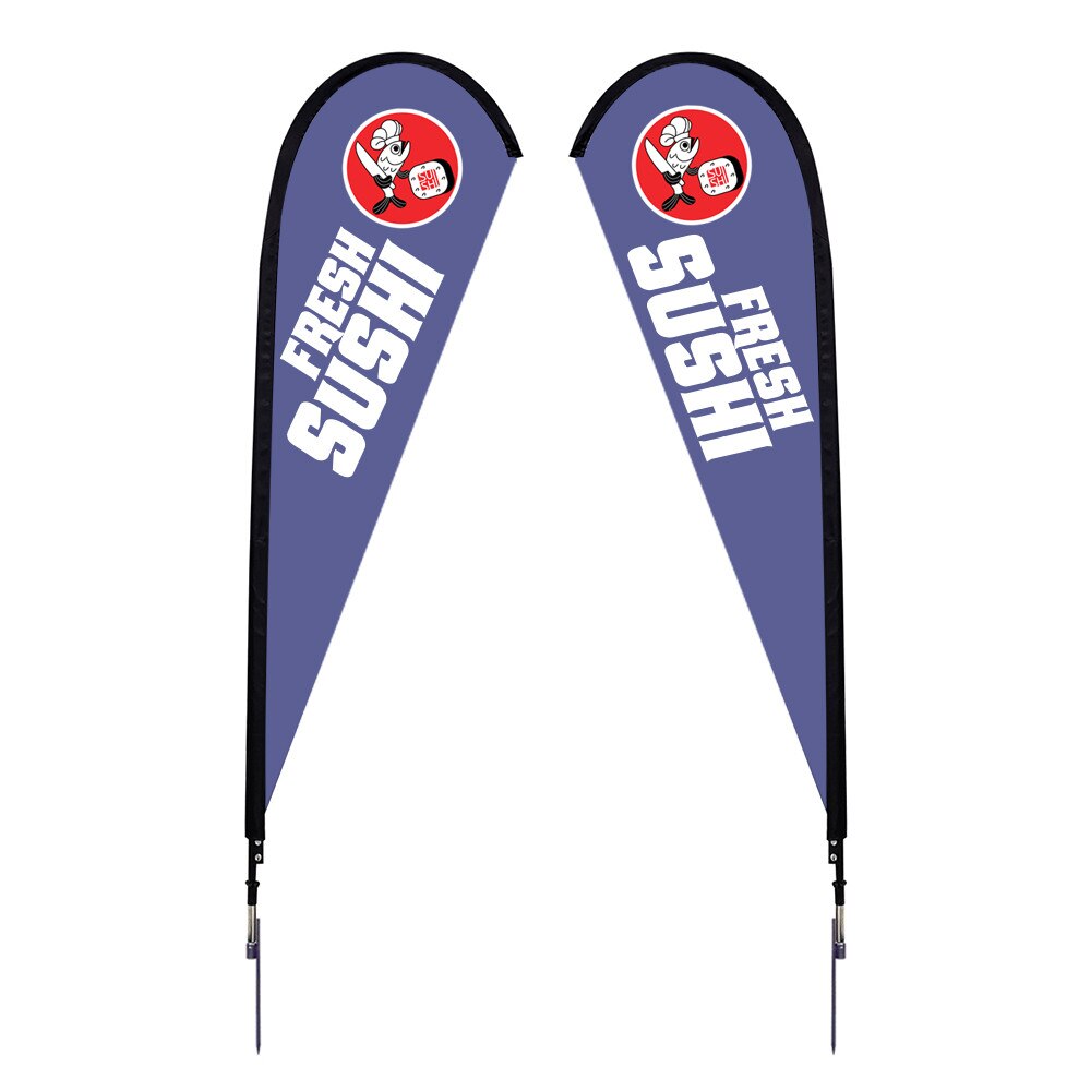 9 ft. Medium Sunbird Flag — Double Sided Graphic Package / Spike Base
